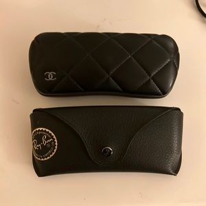 Chanel and ray ban glasses case.